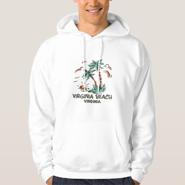 Virginia Beach-Virginia-farbener Sonnenuntergang Hoodie (Vorderseite)