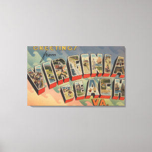 Virginia Beach, Virginia - große Buchstabe-Szenen Leinwanddruck