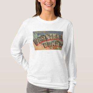 Virginia Beach, Virginia - große Buchstabe-Szenen T-Shirt