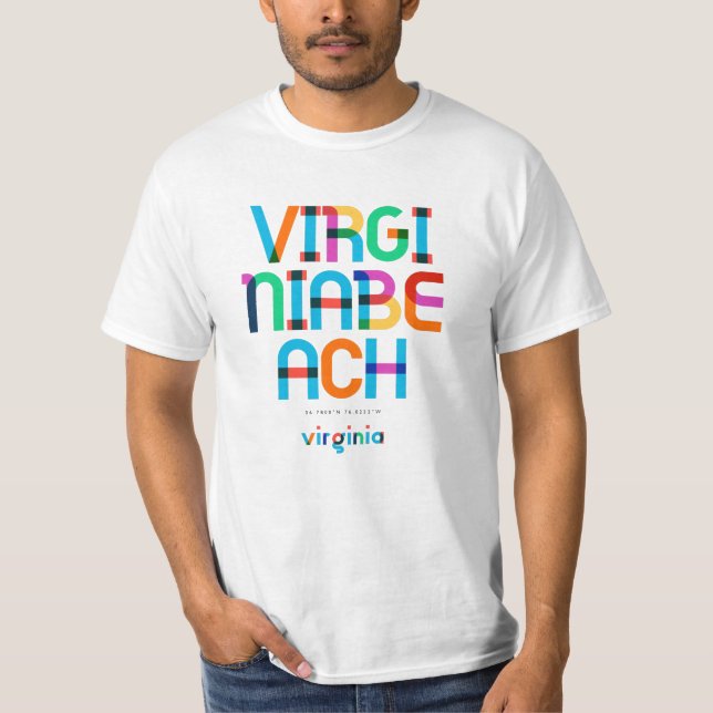 Virginia Beach Virginia Mid Century, Pop Art, T-Shirt (Vorderseite)