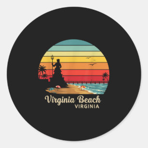 Virginia Beach Virginia Reise Sommer Familienurlau Runder Aufkleber