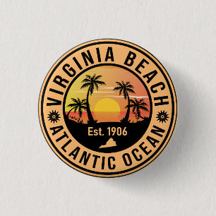Virginia Beach Virginia Retro Sunset Souvenirs 60e Button