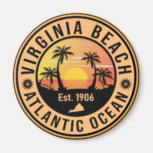 Virginia Beach Virginia Retro Sunset Souvenirs 60e Magnet