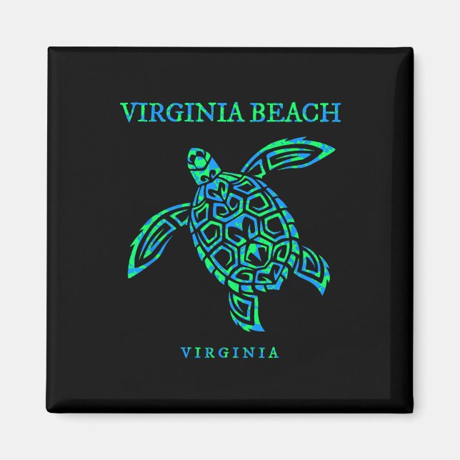 Virginia Beach Virginia Sea Turtle Vacation Souven Magnet (Vorne)