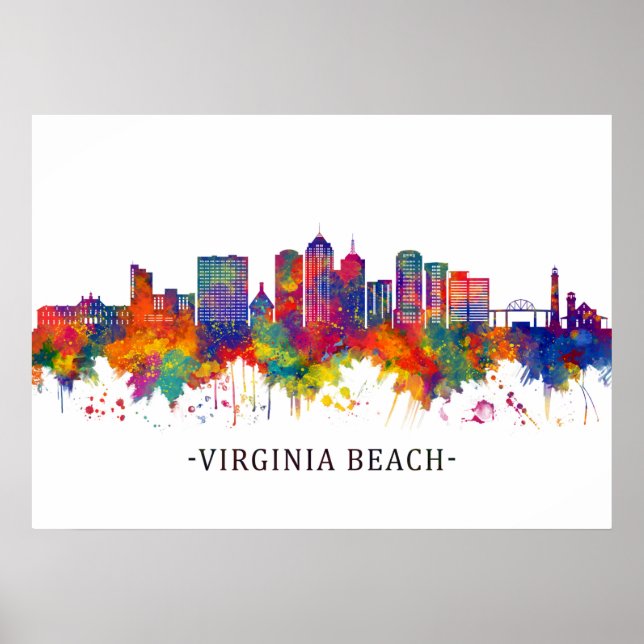 Virginia Beach Virginia Skyline Poster (Vorne)