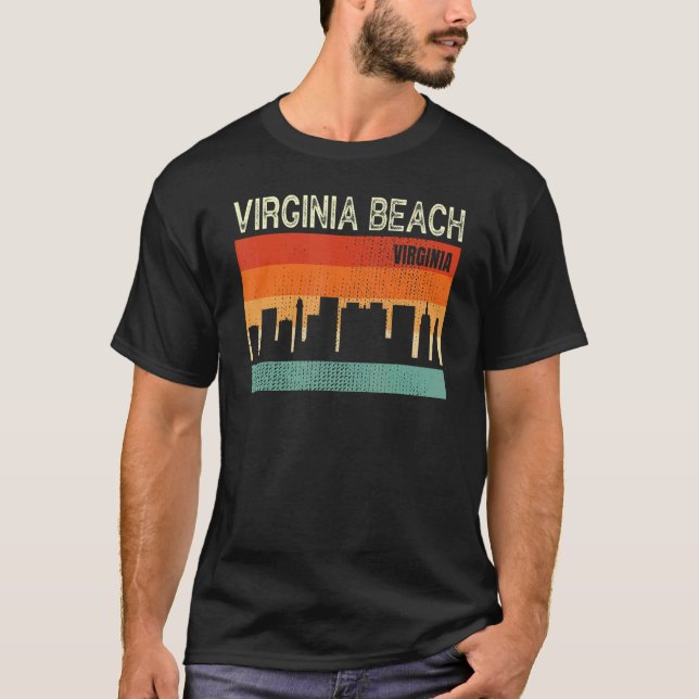 Virginia Beach Virginia Town Skyline T-Shirt (Vorderseite)
