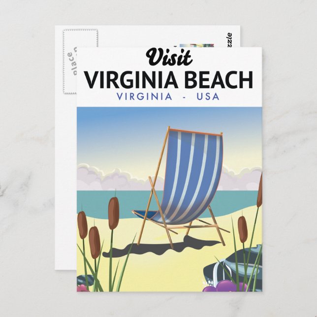 Virginia Beach Virginia USA Reiseplakat Postkarte (Vorne/Hinten)