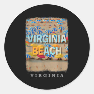 Virginia Beach Virginia Va Küste Bliss Sd490 Runder Aufkleber