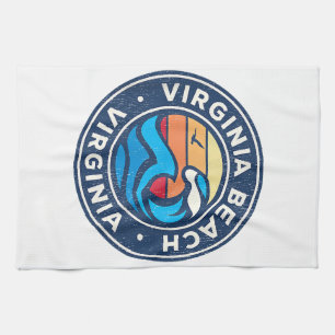 Virginia Beach Virginia VA Vintage Wasserwaves Geschirrtuch