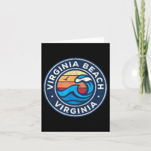 Virginia Beach Virginia Va Vintage Wasserwaves Karte
