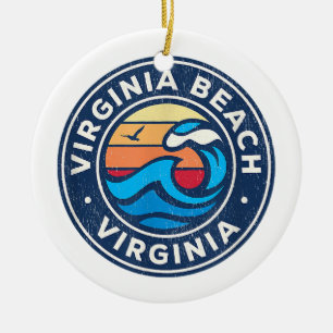 Virginia Beach Virginia VA Vintage Wasserwaves Keramik Ornament