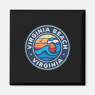 Virginia Beach Virginia Va Vintage Wasserwaves Magnet