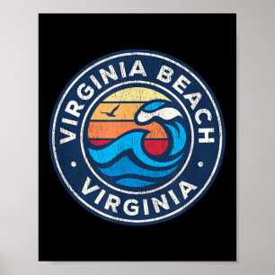 Virginia Beach Virginia Va Vintage Wasserwaves Poster