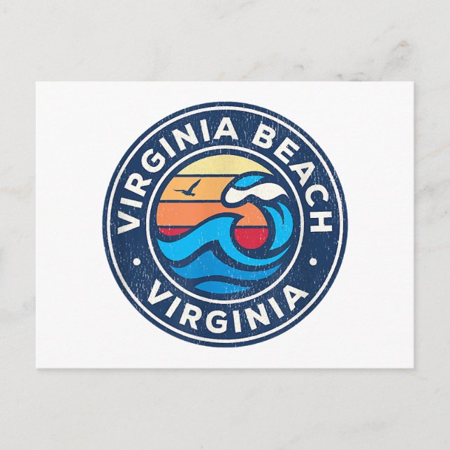 Virginia Beach Virginia VA Vintage Wasserwaves Postkarte (Vorderseite)