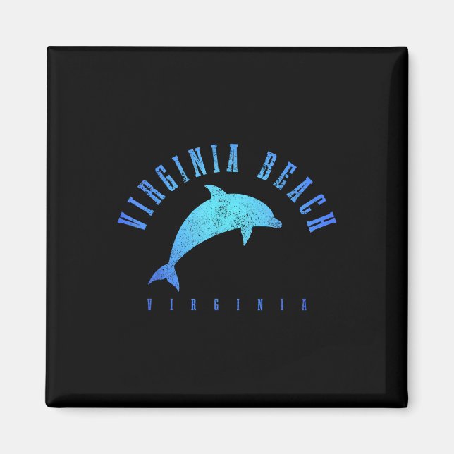 Virginia Beach Virginia Vintag Dolphin Holiday Magnet (Vorne)