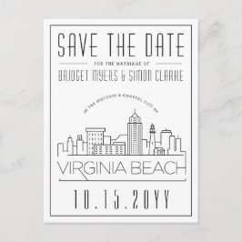 Virginia Beach Wedding | Skyline Save the Date Postkarte