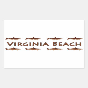 Virginia Beachcobia-Salzwasser-Fischen-Logo Rechteckiger Aufkleber