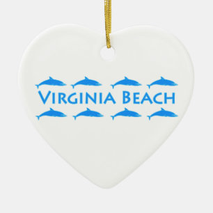 Virginia- Beachdelphin-Logo Keramikornament