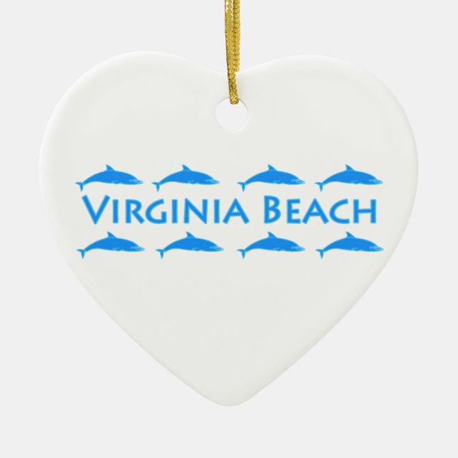 Virginia- Beachdelphin-Logo Keramikornament (Vorne)