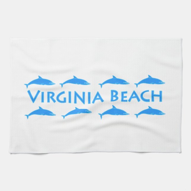 Virginia- Beachdelphin-Logo Küchentuch (Horizontal)