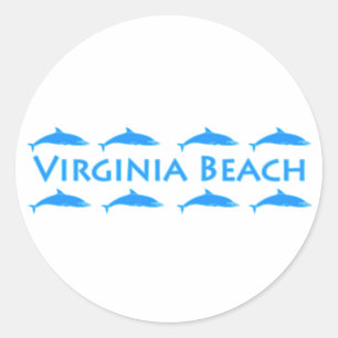 Virginia- Beachdelphin-Logo Runder Aufkleber