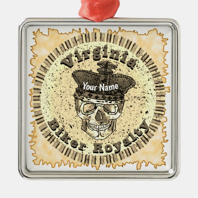 Virginia Biker  Ornament Aus Metall (Vorne)