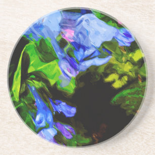 Virginia Bluebell Wildblume Impressionist Sandstein Untersetzer