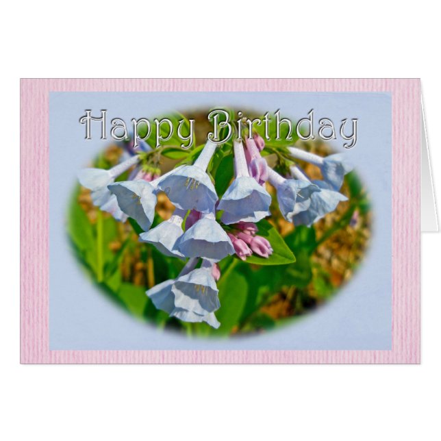 Virginia Bluebells Happy Birthday Koordinierter Ge (Vorderseite (Horizontal))
