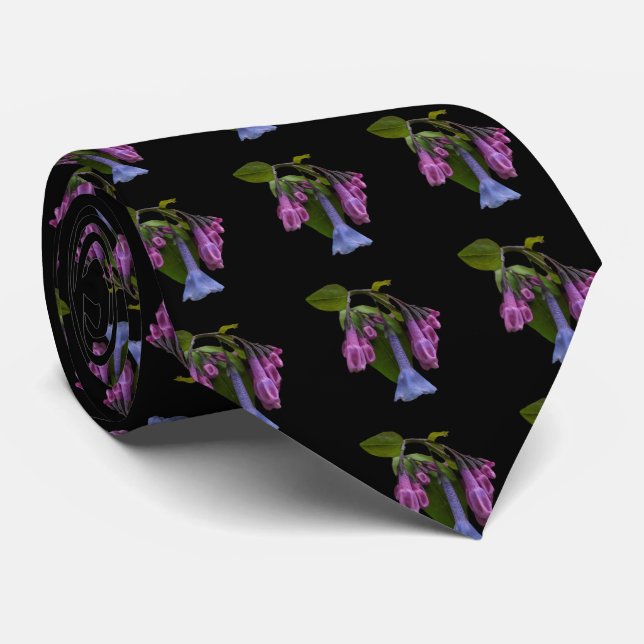 Virginia Bluebells Wildblume Neck Tie Krawatte (Gerollt)