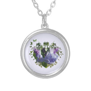 Virginia Bluebells Wildblumen Versilberte Kette