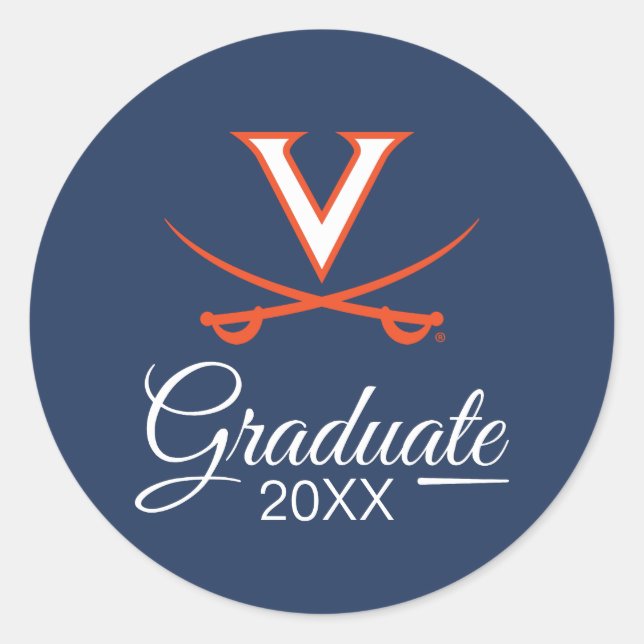 Virginia Cavaliers | ABSCHLUSS Runder Aufkleber (Vorderseite)
