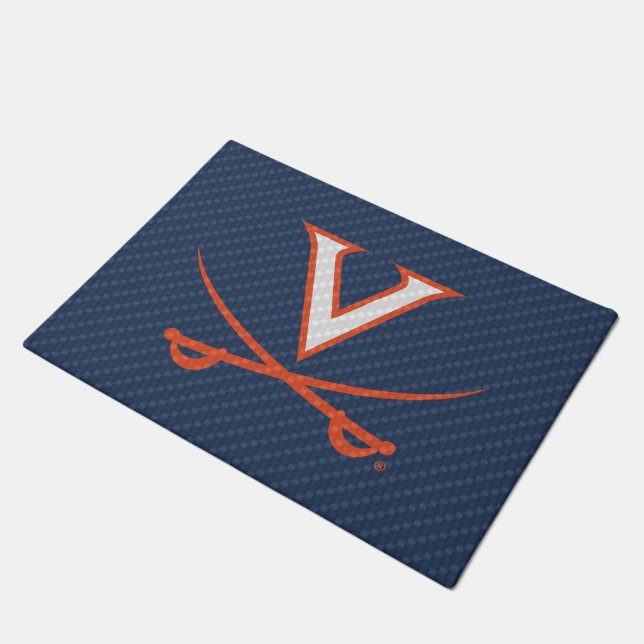 Virginia Cavaliers Carbon Fiber Fußmatte (Schrägansicht)