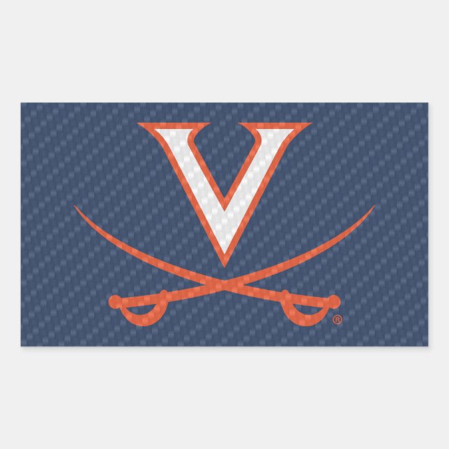 Virginia Cavaliers Carbon Fibre Rechteckiger Aufkleber (Vorderseite)