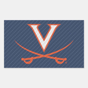 Virginia Cavaliers Carbonfaser Rechteckiger Aufkleber
