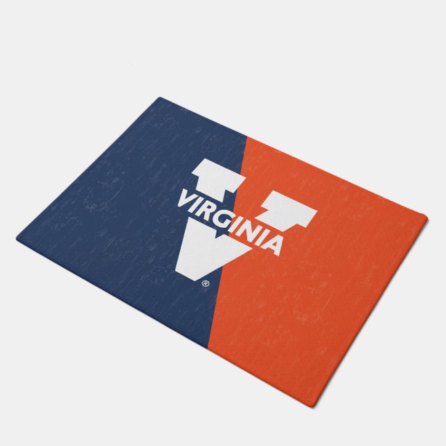 Virginia Cavaliers Farbblock gestört Fußmatte (Schrägansicht)