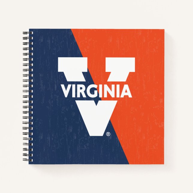 Virginia Cavaliers Farbblock gestört Notizbuch (Vorderseite)