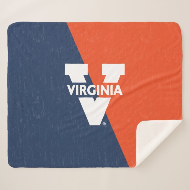 Virginia Cavaliers Farbblock gestört Sherpadecke (Vorderseite (Horizontal))