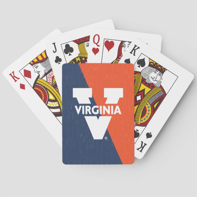 Virginia Cavaliers Farbblock gestört Spielkarten (Rückseite)