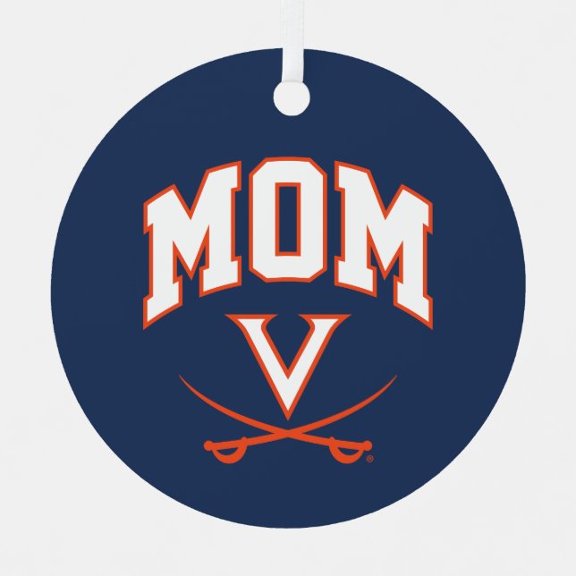 Virginia Cavaliers Mama Ornament Aus Metall (Vorderseite)