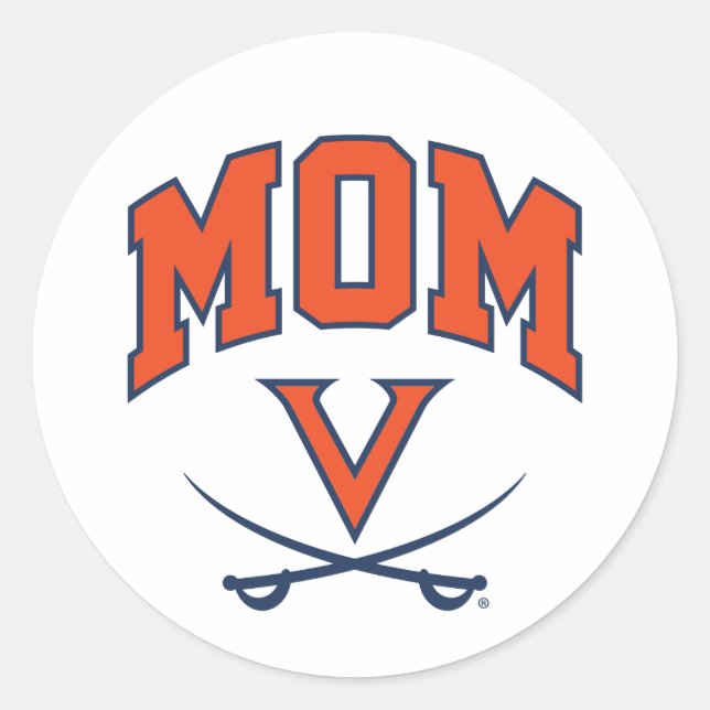 Virginia Cavaliers Mama Runder Aufkleber (Vorderseite)