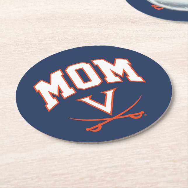 Virginia Cavaliers Mama Runder Pappuntersetzer (Angewinkelt)