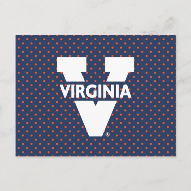 Virginia Cavaliers Polka Dots Einladungspostkarte (Vorderseite)
