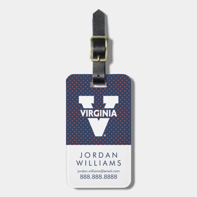 Virginia Cavaliers Polka Dots Gepäckanhänger (Vorderseite vertikal)