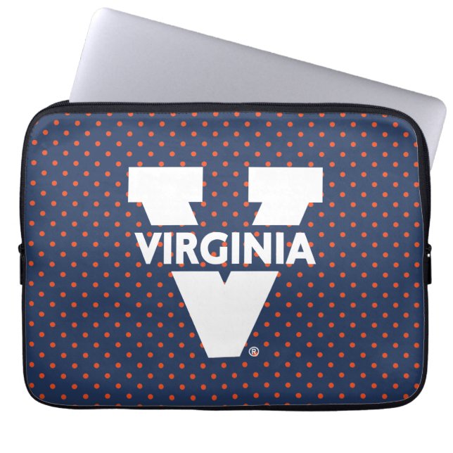 Virginia Cavaliers Polka Dots Laptopschutzhülle (Vorderseite)