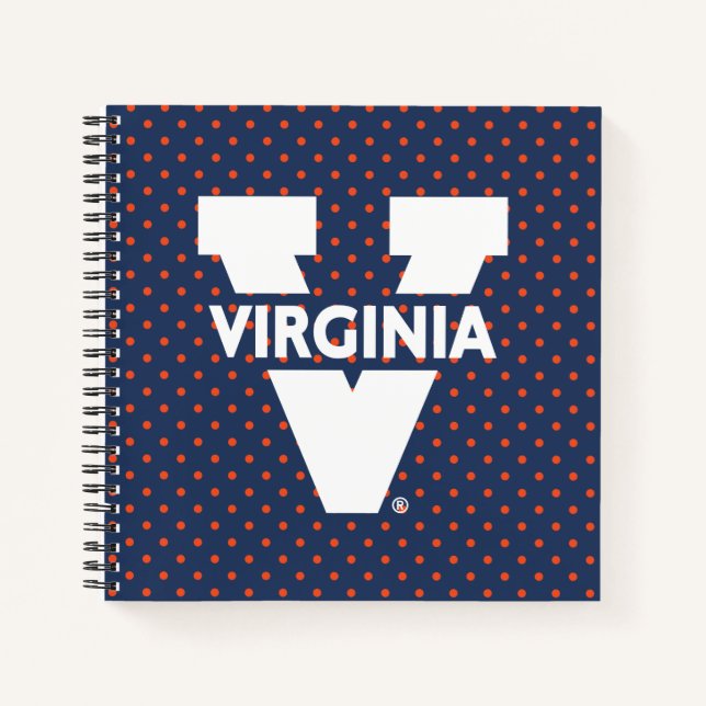 Virginia Cavaliers Polka Dots Notizbuch (Vorderseite)