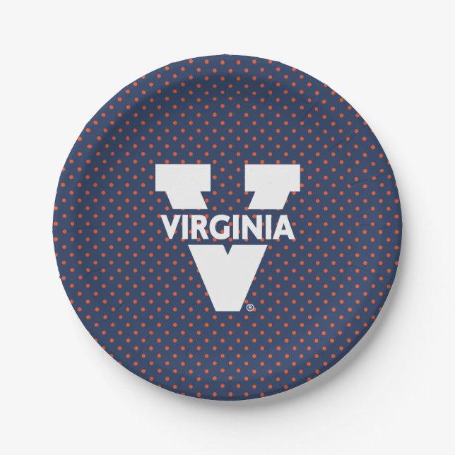 Virginia Cavaliers Polka Dots Pappteller (Vorderseite)