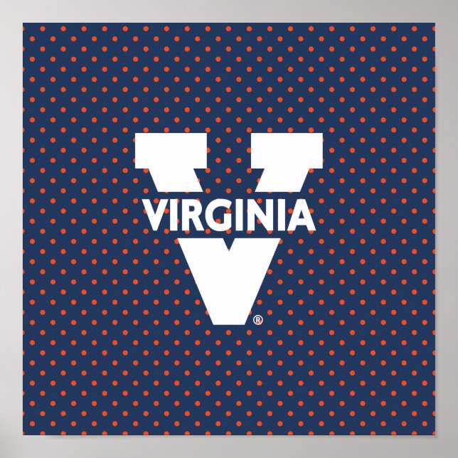 Virginia Cavaliers Polka Dots Poster (Vorne)