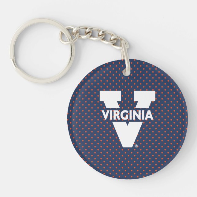 Virginia Cavaliers Polka Dots Schlüsselanhänger (Vorderseite)