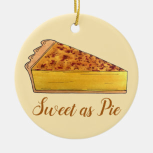 Virginia Chess Pie Southern US Cuisine Dessert Keramik Ornament