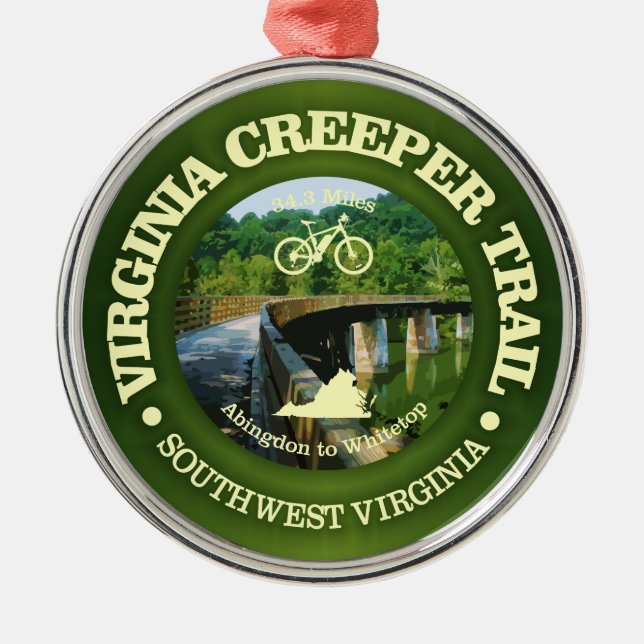 Virginia Creeper Trail (Cycling C)) Ornament Aus Metall (Vorne)